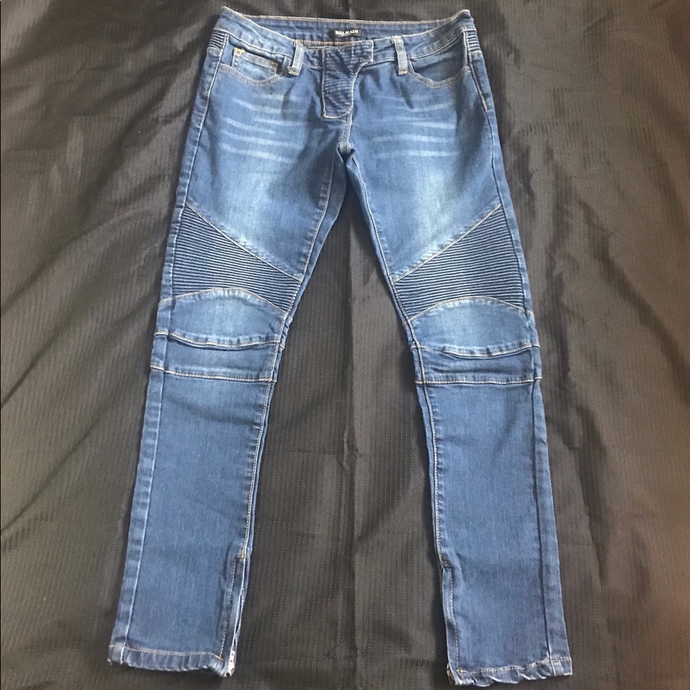 Denim NWOT Balmain UNISEX Women’s/Men’s Size 30 Moto Slight Stretch Distressed